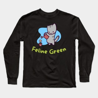 Feline Green Long Sleeve T-Shirt